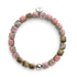 Jaspe Unakite | Argent | Bracelet Galet Pierres Précieuses